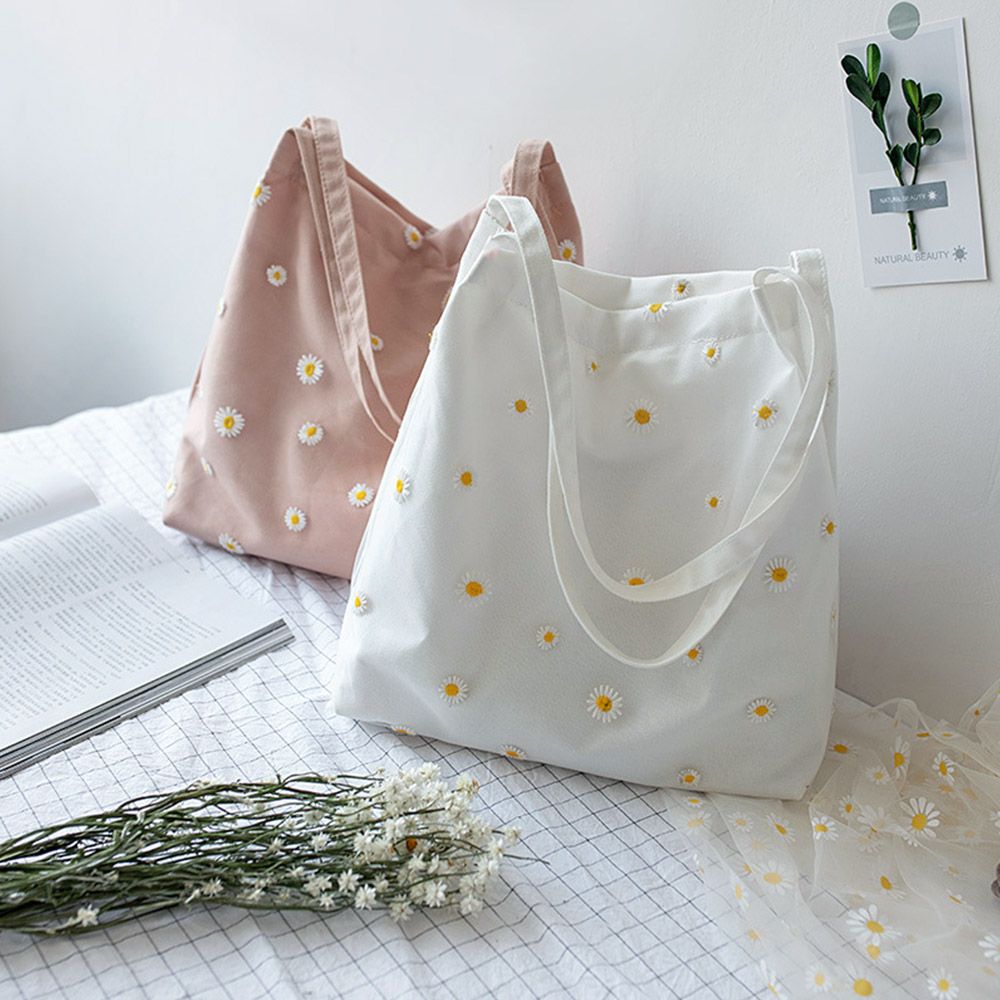 Crochet Market Bag - Women Canvas Bags Girls Shopping Handbag