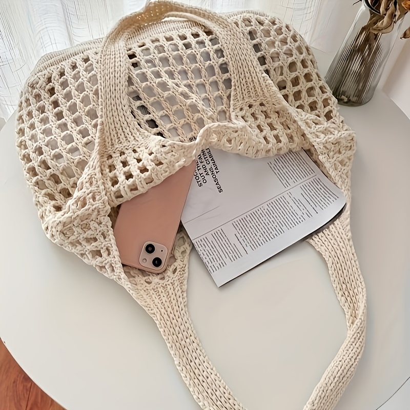 1pc Women'S Crochet Tote , Lar - đánh giá và giá Crochet Market Bag
