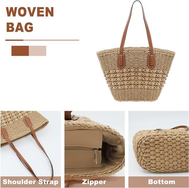 New Women's Straw Shoulder Bag - đánh giá và giá Crochet Market Bag