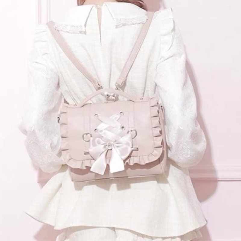 Sweet Bow Pink Mochila Women F - đánh giá và giá Women Bags Medium Size