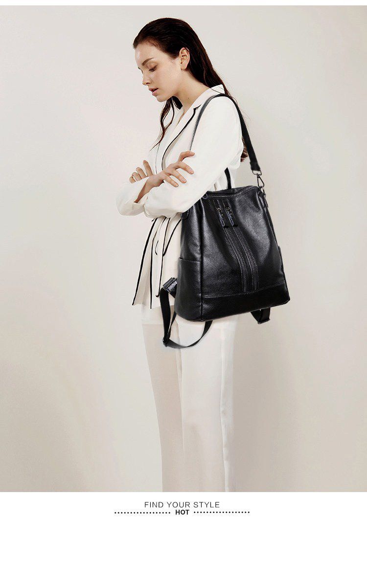 Women Soft Leather Backpack Sc - đánh giá và giá Women Bags Medium Size