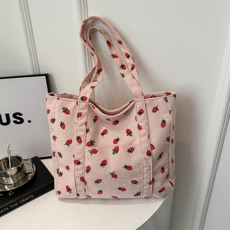 Corduroy Handbag Strawberries  - đánh giá và giá Women Bags Guess
