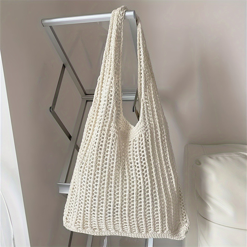 Solid Color Large Capacity Kni - đánh giá và giá Crochet Market Bag
