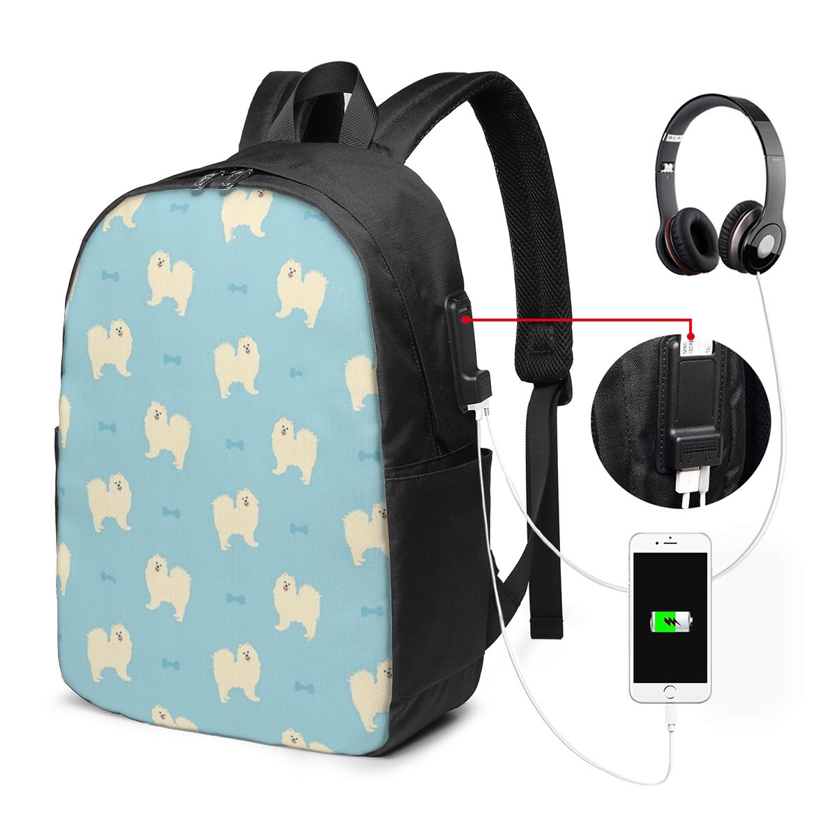 Samoyed Dog Backpack Travel No - đánh giá và giá Women Bags For Women