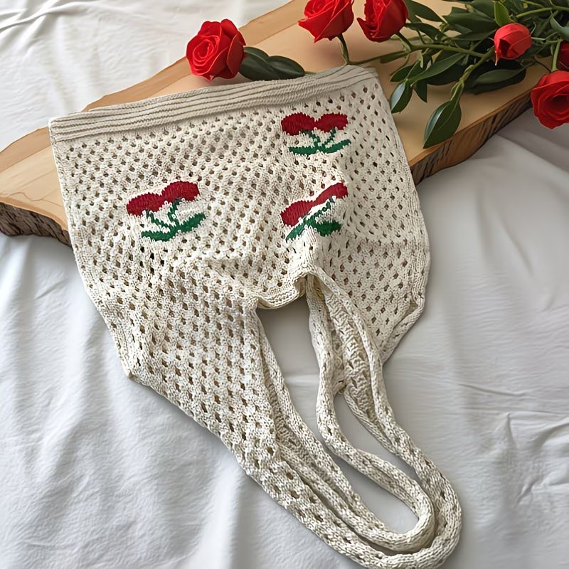 Women Stylish Turtle Cherry Pa - đánh giá và giá Crochet Market Bag