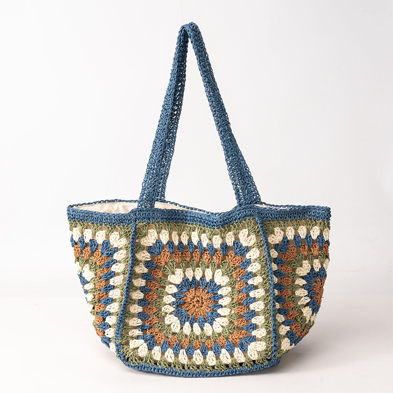 Granny Square Straw Shoulder B - đánh giá và giá Crochet Market Bag
