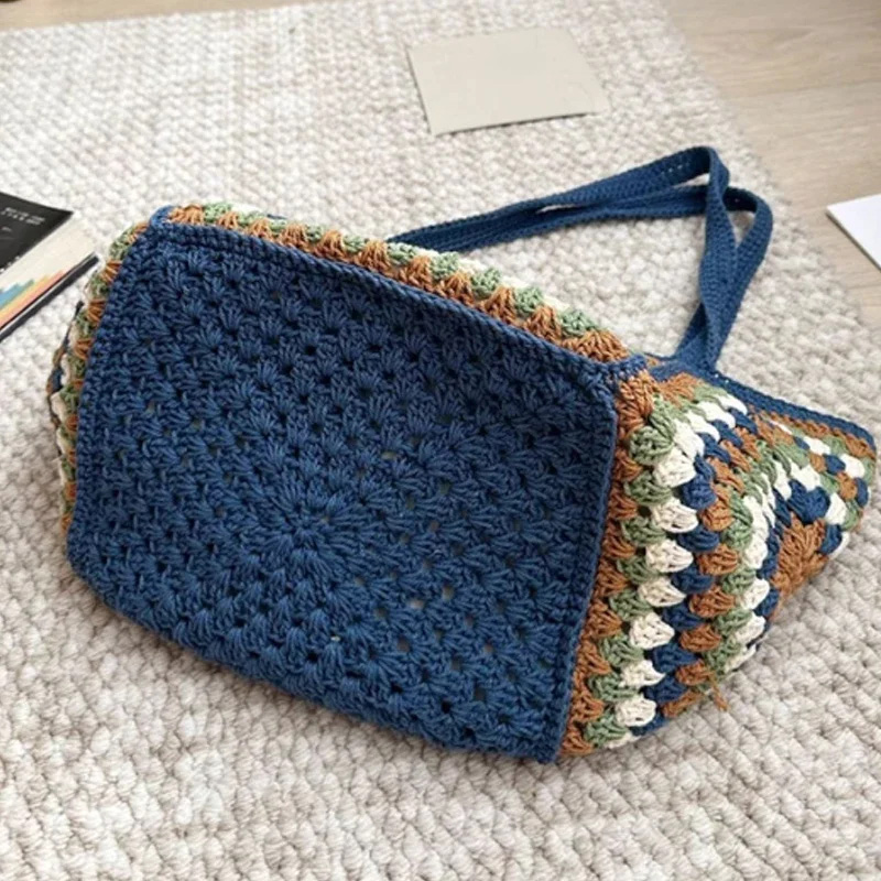 Granny Square Straw Shoulder B - đánh giá và giá Crochet Market Bag