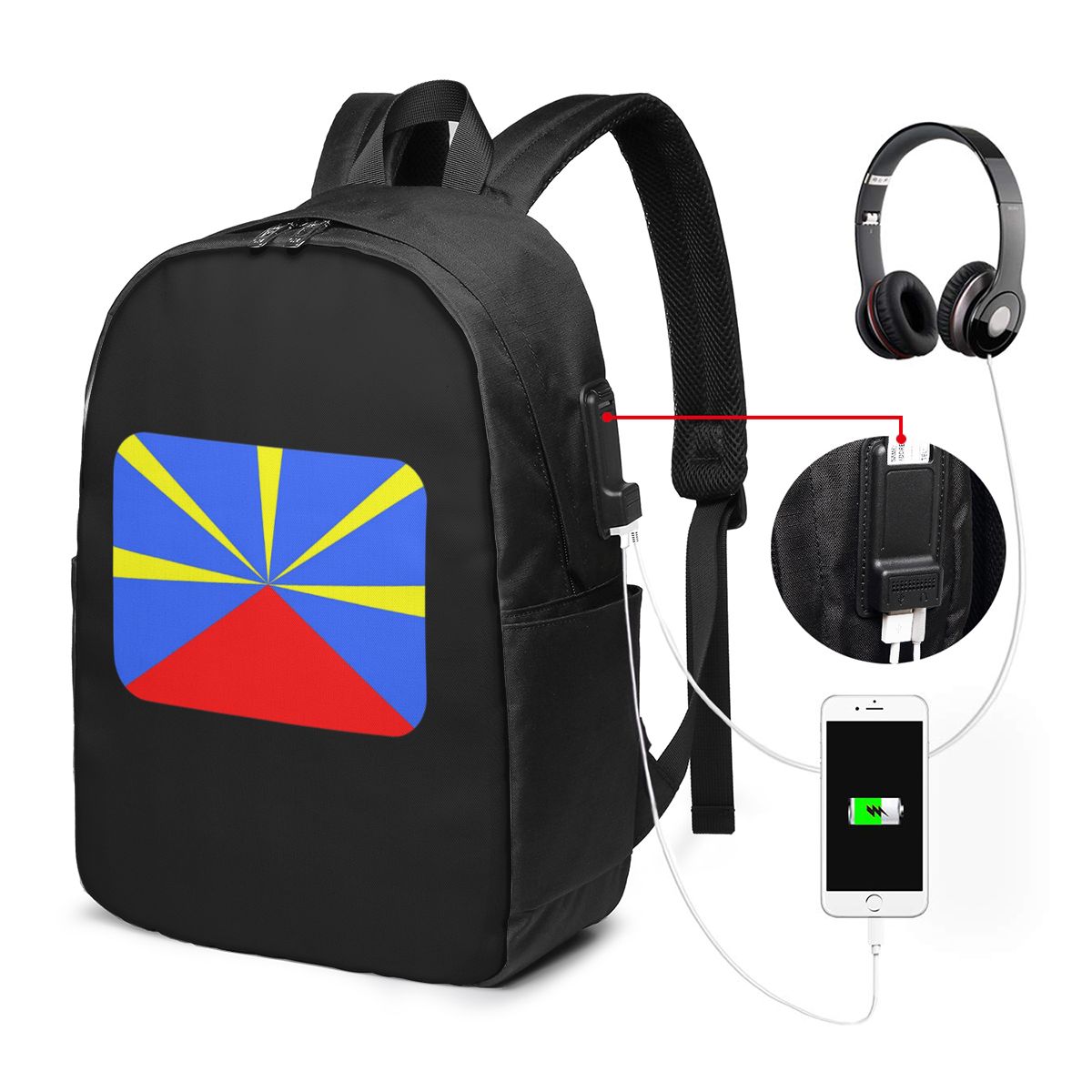 974 Reunion Island Flag Backpa - đánh giá và giá Women Bags For Women