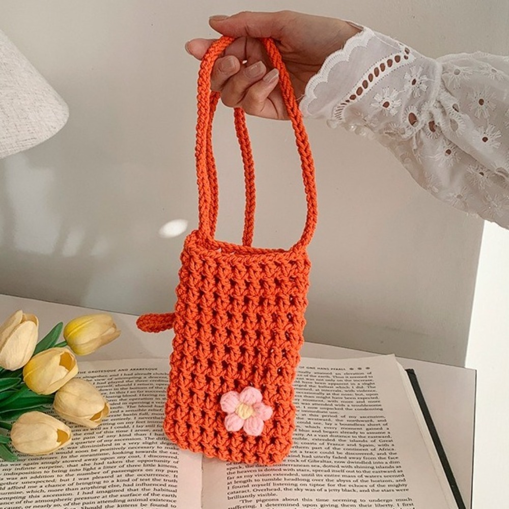 Sweet Flower Weaving Crossbody - đánh giá và giá Crochet Market Bag