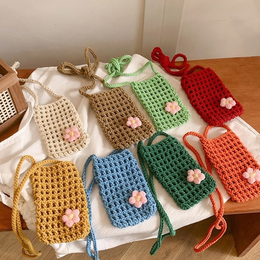 Sweet Flower Weaving Crossbody - đánh giá và giá Crochet Market Bag